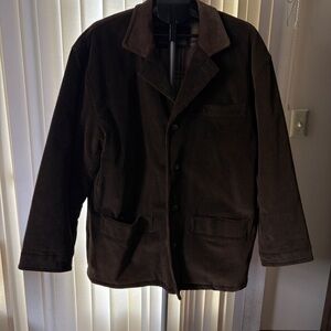 Men’s Lined Brown Corduroy Van Heusen Coat, Size M